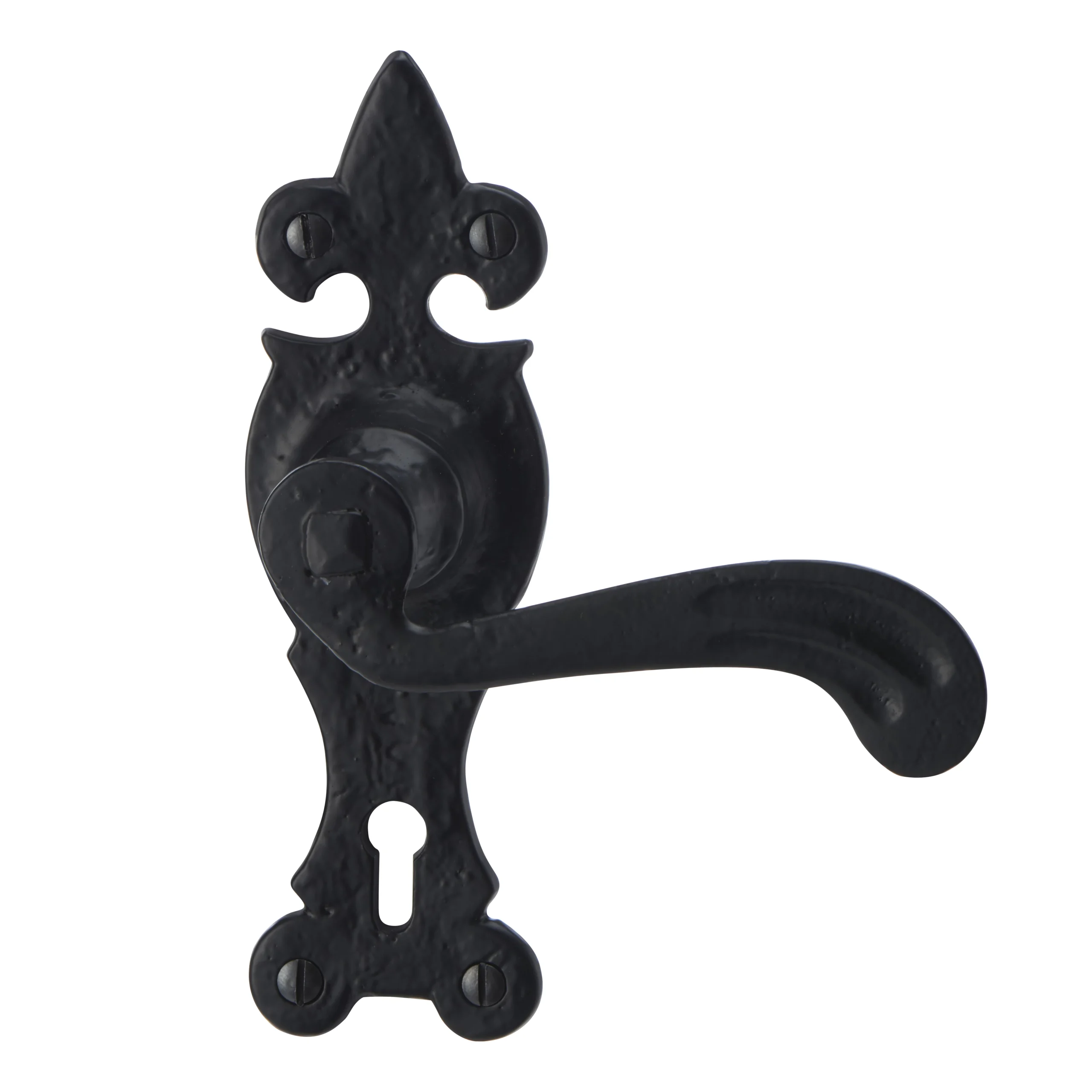 Colours Lunca Matt Black Steel Scroll Lock Door Handle (L)119mm 4 Colours Lunca Matt Black Steel Scroll Lock Door Handle (L)119mm - Image 2