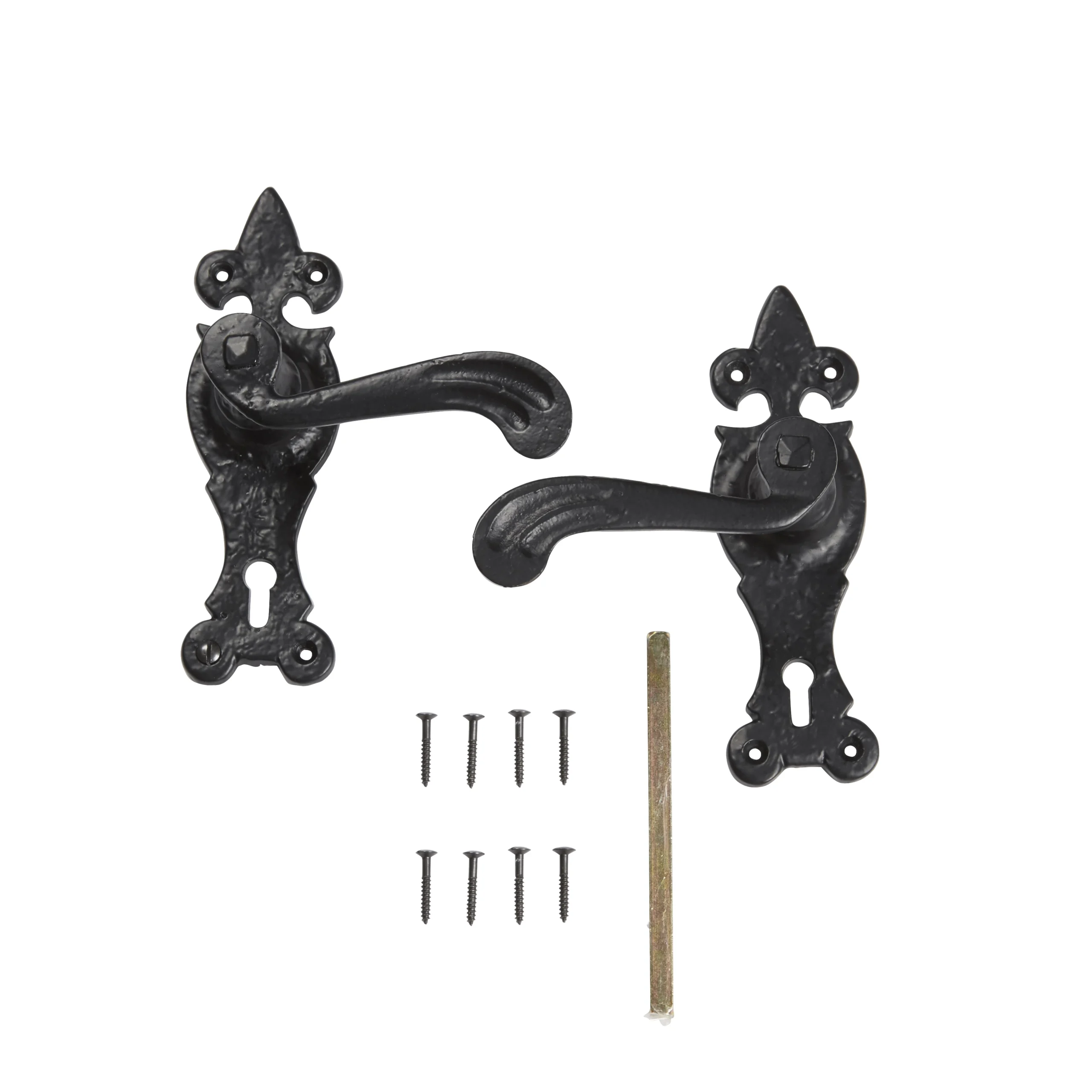 Colours Lunca Matt Black Steel Scroll Lock Door Handle (L)119mm 5 Colours Lunca Matt Black Steel Scroll Lock Door Handle (L)119mm - Image 3