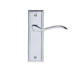 Colours Sennen Polished Chrome Effect Aluminium Scroll Latch Door Handle (L)105mm, Pack Of 3
