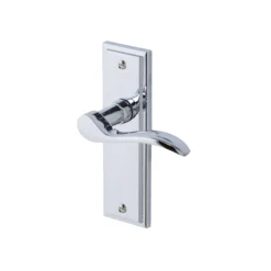 Colours Sennen Polished Chrome Effect Aluminium Scroll Latch Door Handle (L)105mm, Pair
