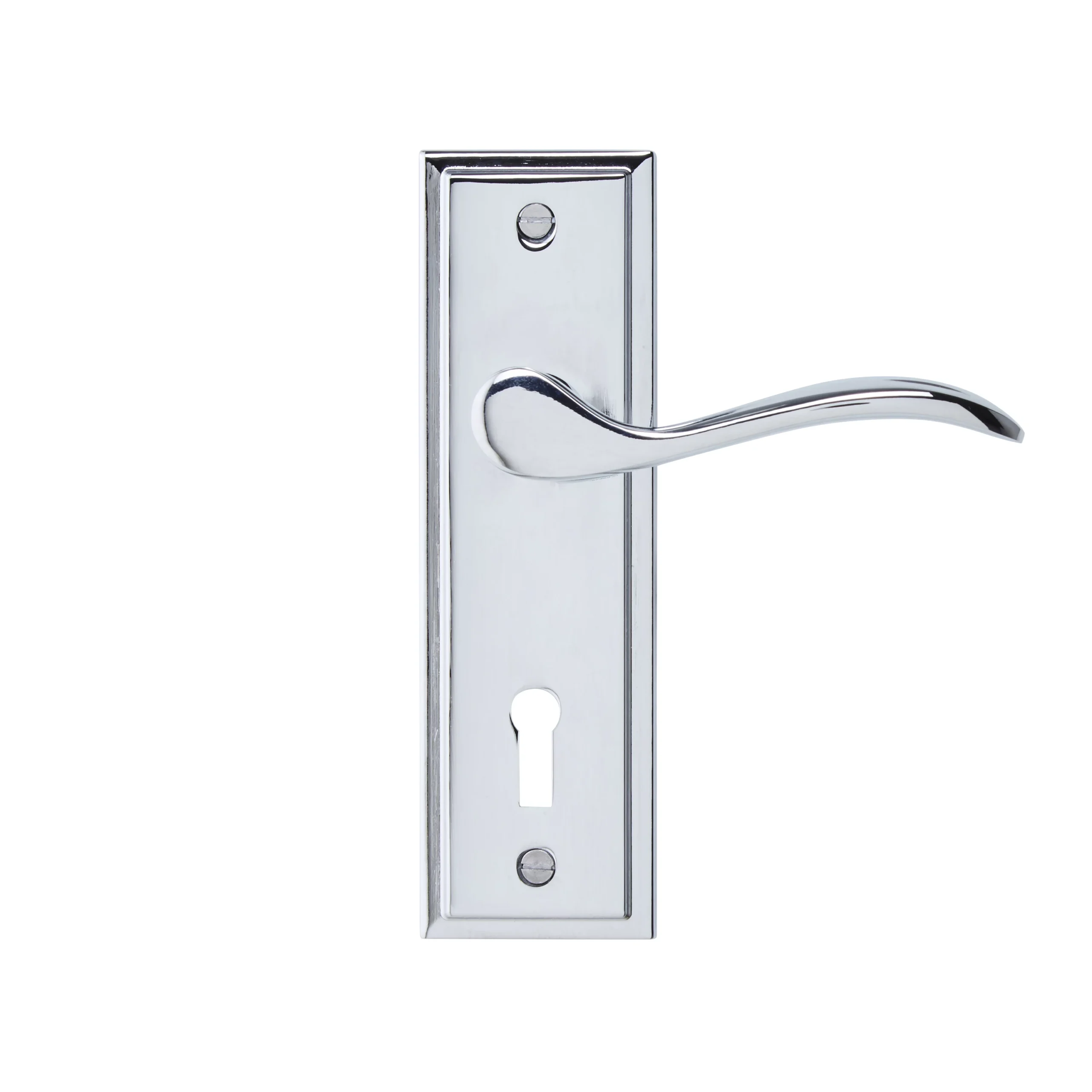 Colours Sennen Polished Chrome Effect Aluminium Scroll Lock Door Handle (L)105mm, Pair 4 Colours Sennen Polished Chrome Effect Aluminium Scroll Lock Door Handle (L)105mm, Pair - Image 2