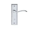 Colours Sennen Polished Chrome Effect Aluminium Scroll WC Door Handle (L)105mm, Pair