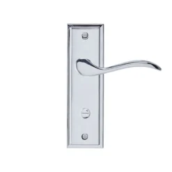 Colours Sennen Polished Chrome Effect Aluminium Scroll WC Door Handle (L)105mm, Pair