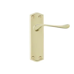Colours Sheya Polished Brass Effect Aluminium Scroll Latch Door Handle (L)111mm, Pair -WoodDepot Shop colours sheya polished brass effect aluminium scroll latch door handle l 111mm pair3663602830894 04bq