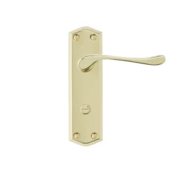Colours Sheya Polished Brass Effect Aluminium Scroll WC Door Handle (L)111mm, Pair -WoodDepot Shop colours sheya polished brass effect aluminium scroll wc door handle l 111mm pair3663602830917 02bq