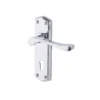 Colours Sheya Polished Chrome Effect Aluminium Scroll Lock Door Handle (L)111mm, Pair