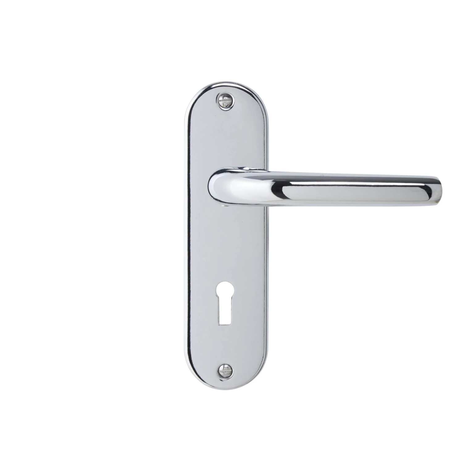 Colours Soure Polished Chrome Effect Aluminium Straight Lock Door Handle (L)125mm 4 Colours Soure Polished Chrome Effect Aluminium Straight Lock Door Handle (L)125mm - Image 2