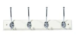 Cream 4 Hook Rail, (L)458mm (H)15mm