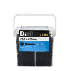 Diall Fine Metal & Wood Plasterboard Screw (Dia)3.5mm (L)40mm, Pack Of 1000