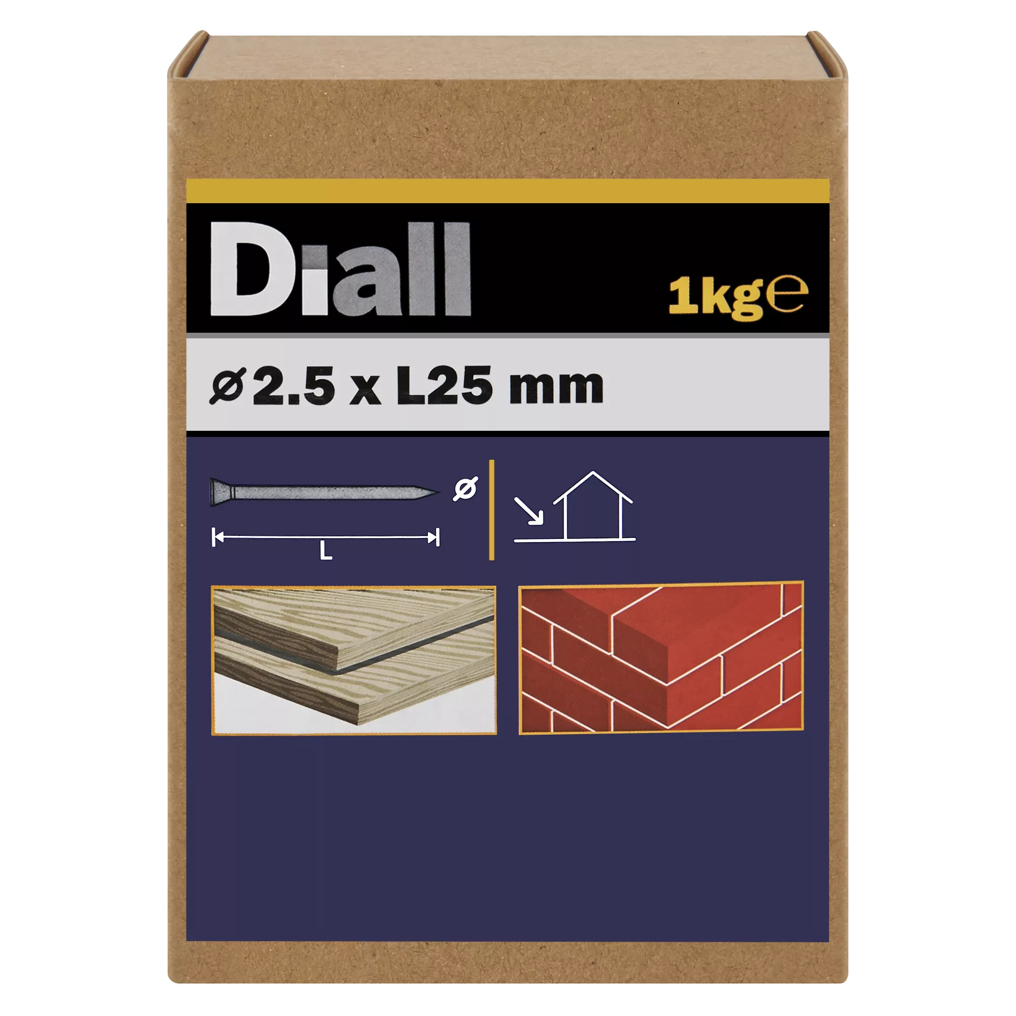 Diall Galvanised Masonry Nail (L)25mm (Dia)2.5mm 1kg 3 Diall Galvanised Masonry Nail (L)25mm (Dia)2.5mm 1kg