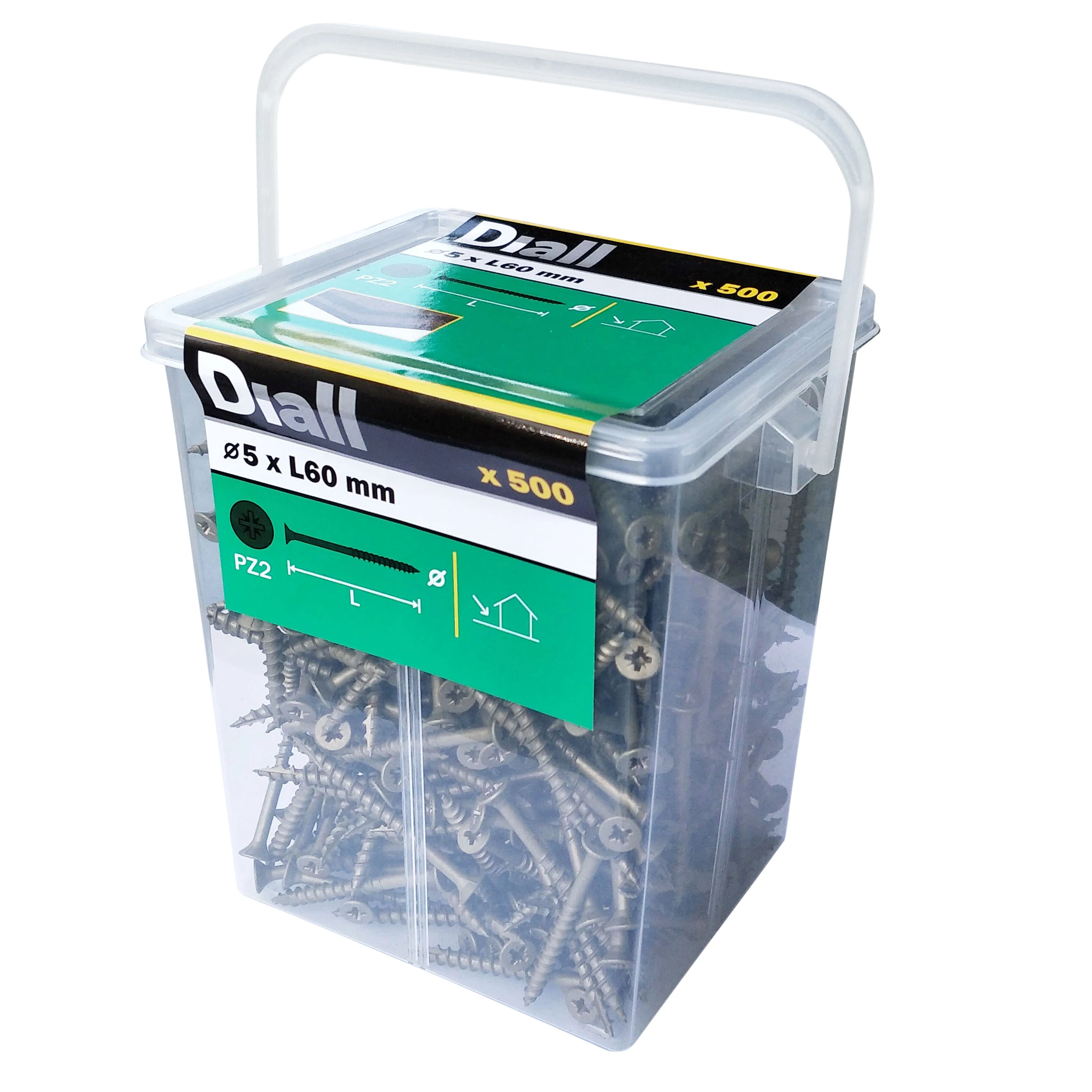 Diall PZ Double-countersunk Carbon Steel Decking Multipurpose Screw (Dia)5mm (L)60mm, Pack Of 500 4 Diall PZ Double-countersunk Carbon Steel Decking Multipurpose Screw (Dia)5mm (L)60mm, Pack Of 500 - Image 2