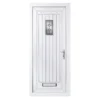 Diamond Bevel Frosted Glazed Cottage White Left-hand External Front Door Set, (H)2055mm (W)840mm