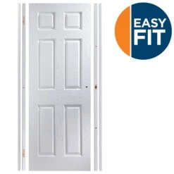 Easy Fit 6 Panel White Adjustable Internal Door & Frame Set, (H)1988mm-1996mm (W)759mm-771mm