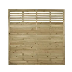 Forest Garden Contemporary Slatted Pressure Treated Wooden Fence Panel (W)1.8m (H)1.8m, Pack Of 5