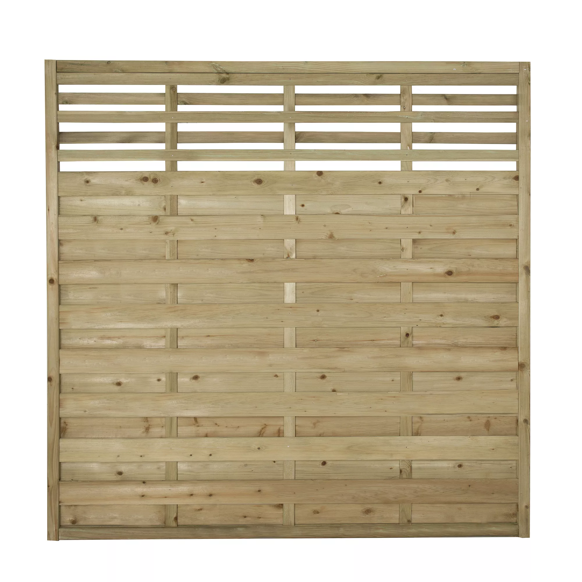 Forest Garden Contemporary Slatted Pressure Treated Wooden Fence Panel (W)1.8m (H)1.8m, Pack Of 5 4 Forest Garden Contemporary Slatted Pressure Treated Wooden Fence Panel (W)1.8m (H)1.8m, Pack Of 5 - Image 2