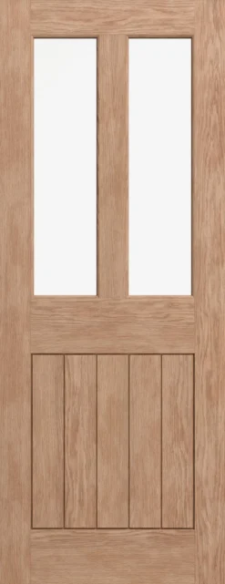 Fortia 2 Lite Cottage Clear Glazed Cottage Oak Veneer Internal Door, (H)1981mm (W)762mm (T)35mm