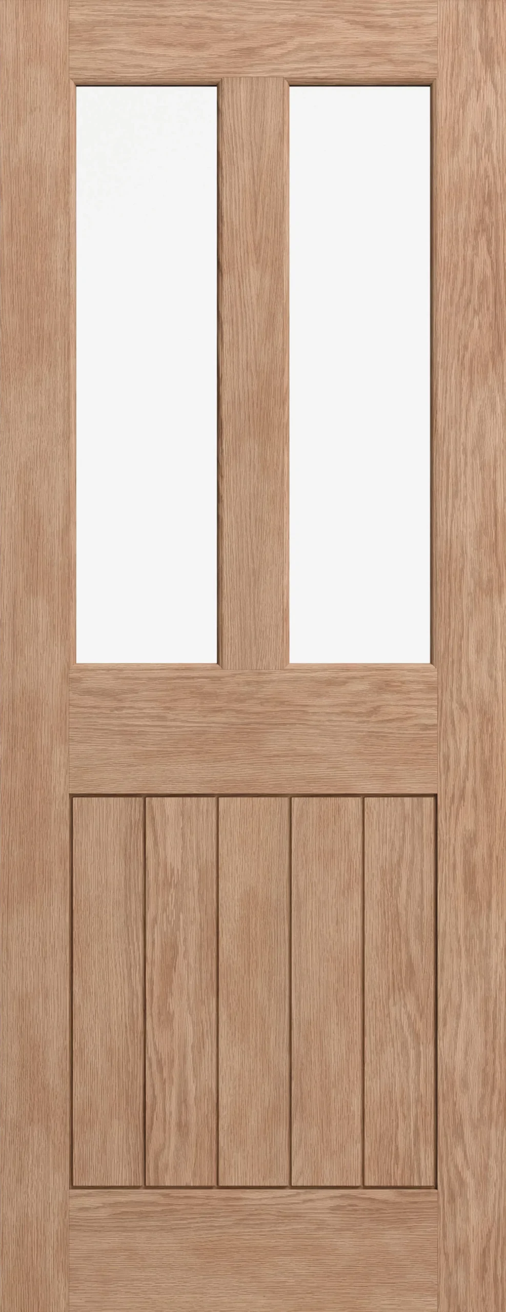 Fortia 2 Lite Cottage Clear Glazed Cottage Oak Veneer Internal Door, (H)1981mm (W)762mm (T)35mm
