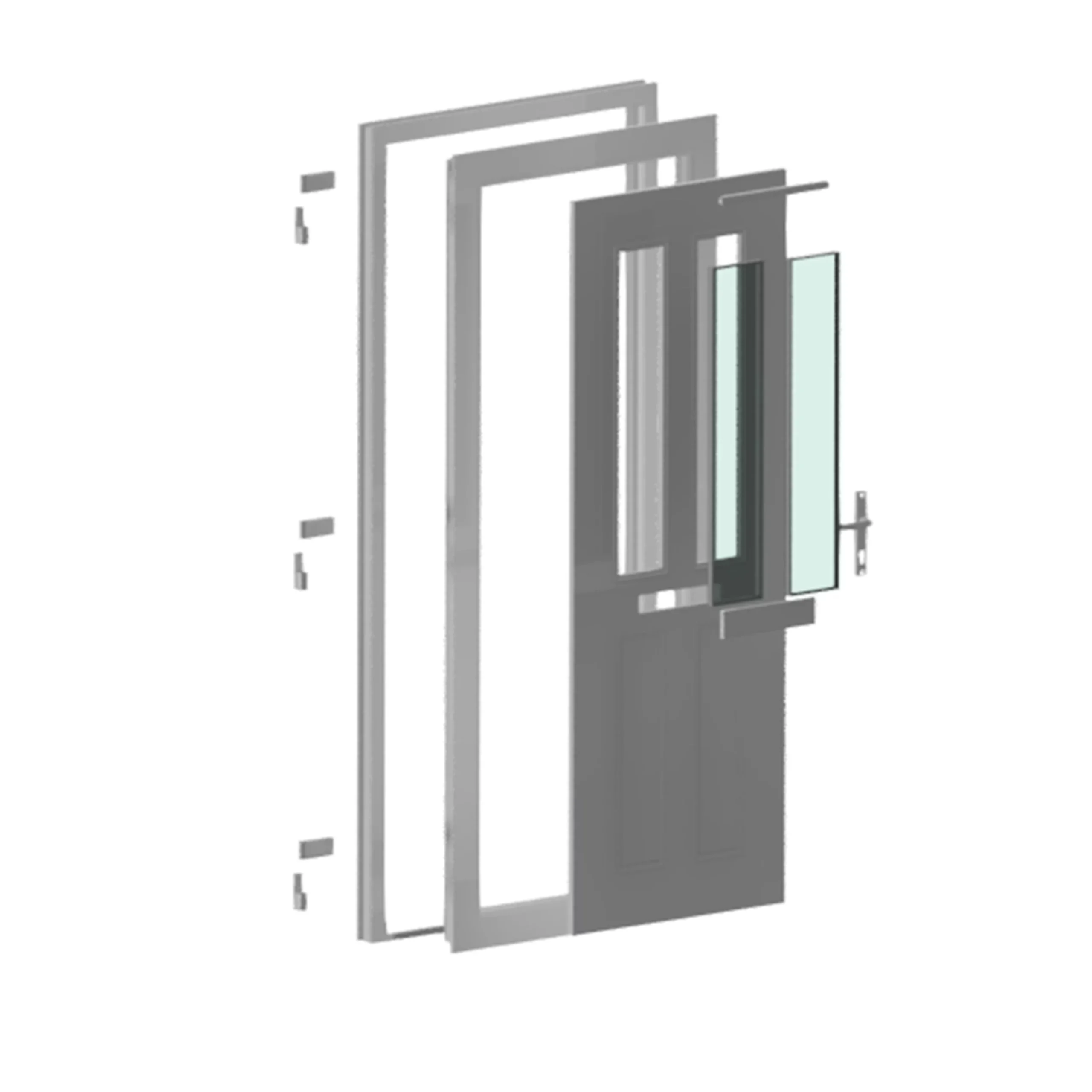 Fortia Chesil Frosted Glazed Anthracite Right-hand External Front Door Set, (H)2085mm (W)840mm 6 Fortia Chesil Frosted Glazed Anthracite Right-hand External Front Door Set, (H)2085mm (W)840mm - Image 4