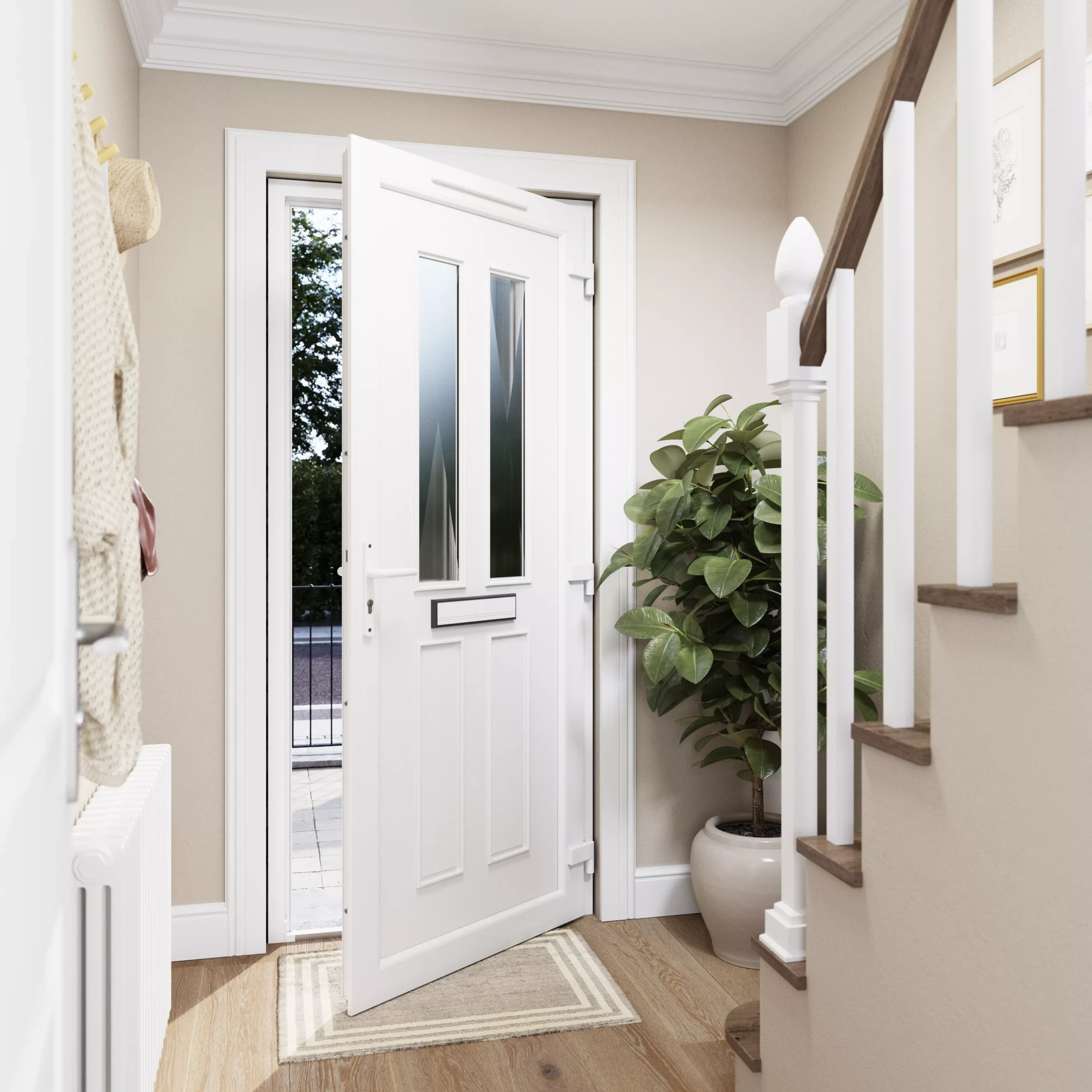 Fortia Chesil Frosted Glazed Anthracite Right-hand External Front Door Set, (H)2085mm (W)840mm 10 Fortia Chesil Frosted Glazed Anthracite Right-hand External Front Door Set, (H)2085mm (W)840mm - Image 8