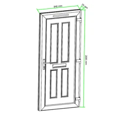 Fortia Chesil Frosted Glazed White Left-hand External Front Door Set, (H)2085mm (W)840mm -WoodDepot Shop fortia chesil frosted glazed white left hand external front door set h 2085mm w 840mm5059340493251 01t