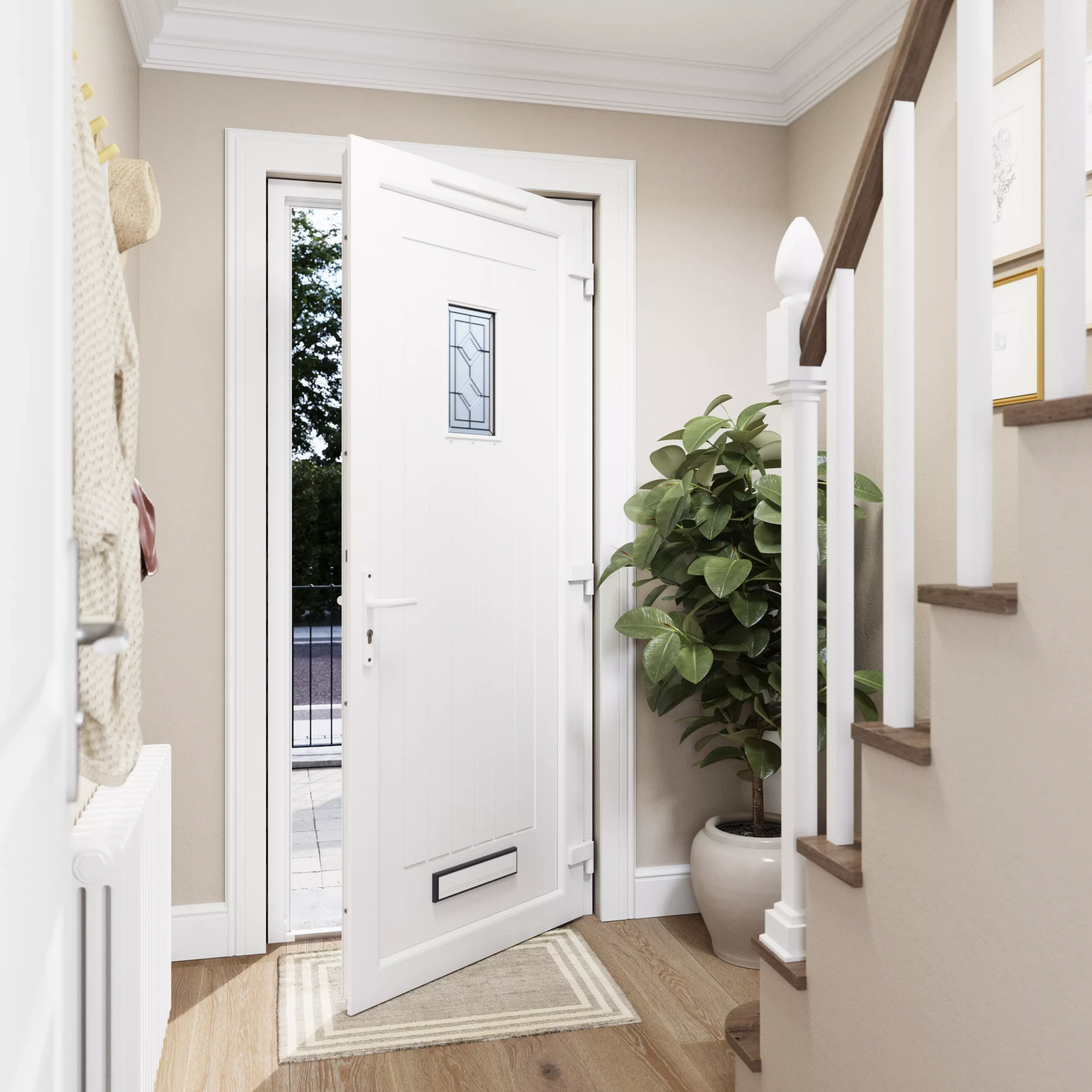 Fortia Curral Frosted Glazed Anthracite Left-hand External Front Door Set, (H)2085mm (W)840mm 11 Fortia Curral Frosted Glazed Anthracite Left-hand External Front Door Set, (H)2085mm (W)840mm - Image 9