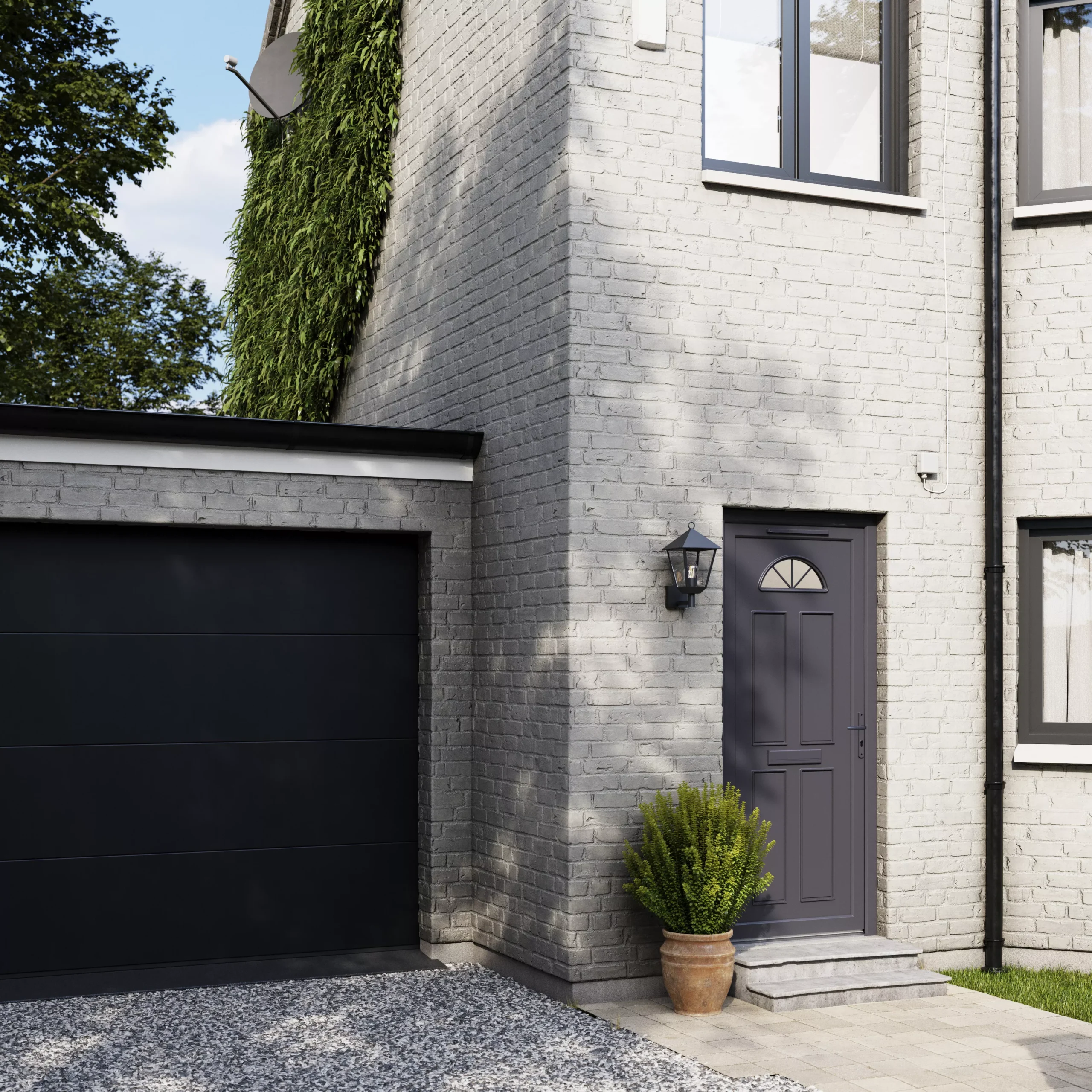 Fortia Lorne Clear Glazed Anthracite Left-hand External Front Door Set, (H)2085mm (W)920mm 10 Fortia Lorne Clear Glazed Anthracite Left-hand External Front Door Set, (H)2085mm (W)920mm - Image 8