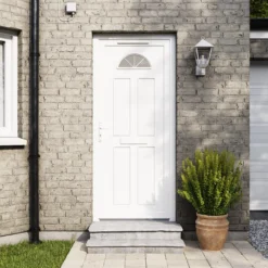 Fortia Lorne Clear Glazed White Right-hand External Front Door Set, (H)2085mm (W)840mm -WoodDepot Shop fortia lorne clear glazed white right hand external front door set h 2085mm w 840mm5059340493213 01i
