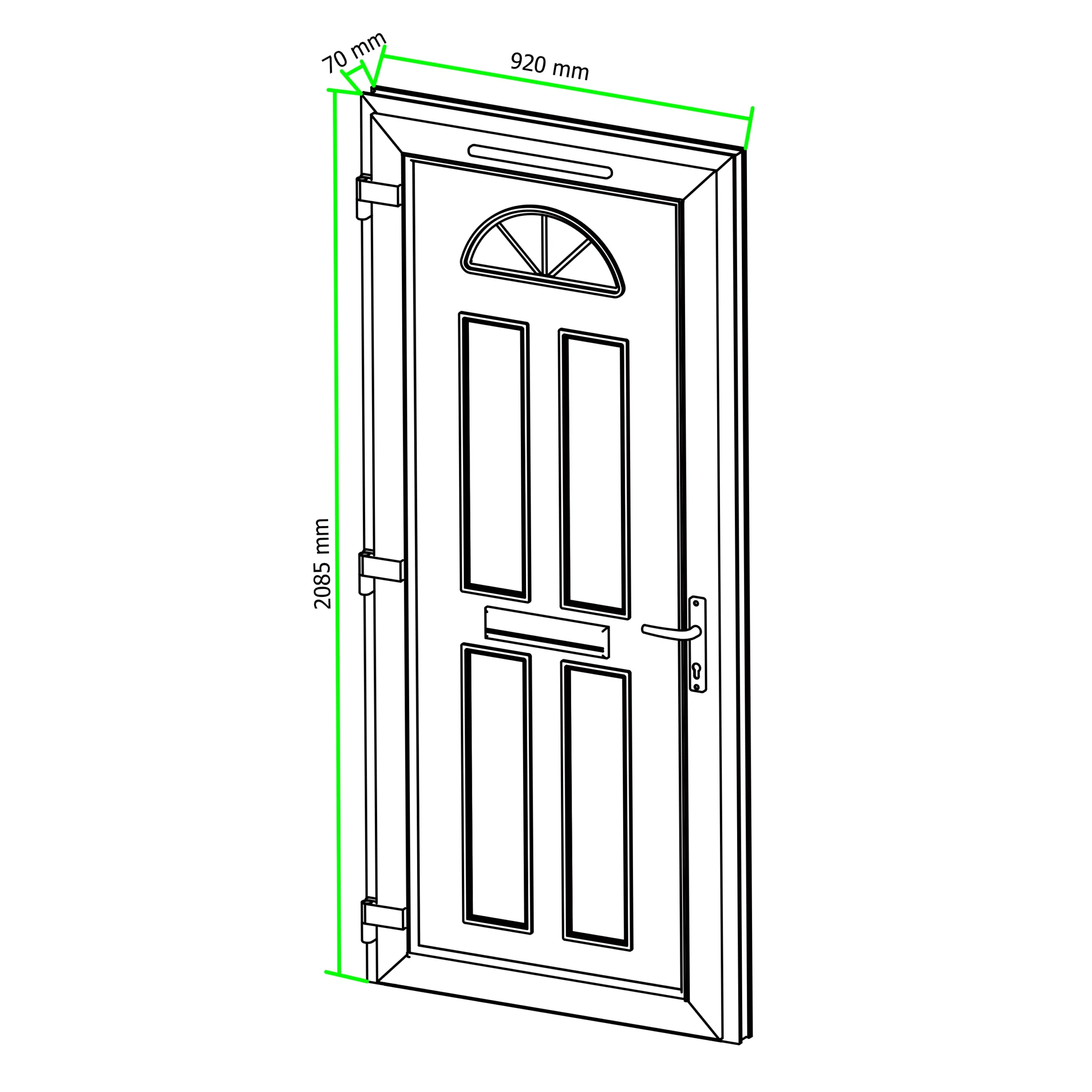 Fortia Lorne Clear Glazed White Right-hand External Front Door Set, (H)2085mm (W)920mm 9 Fortia Lorne Clear Glazed White Right-hand External Front Door Set, (H)2085mm (W)920mm - Image 7