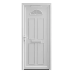 Fortia Lorne Clear Glazed White Right-hand External Front Door Set, (H)2085mm (W)920mm