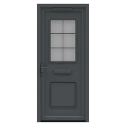 Fortia Mindil Clear Anthracite RH External Front Door Set, (H)2085mm (W)840mm