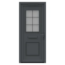 Fortia Mindil Clear Glazed Anthracite Left-hand External Front Door Set, (H)2085mm (W)840mm