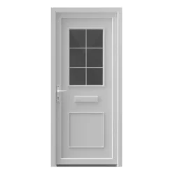 Fortia Mindil Clear Glazed White Right-hand External Front Door Set, (H)2085mm (W)840mm