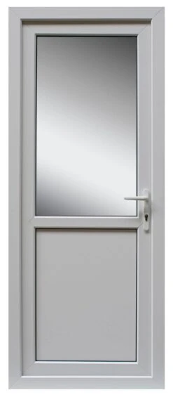 Frosted Glazed White Left-hand External Back Door Set, (H)2055mm (W)840mm