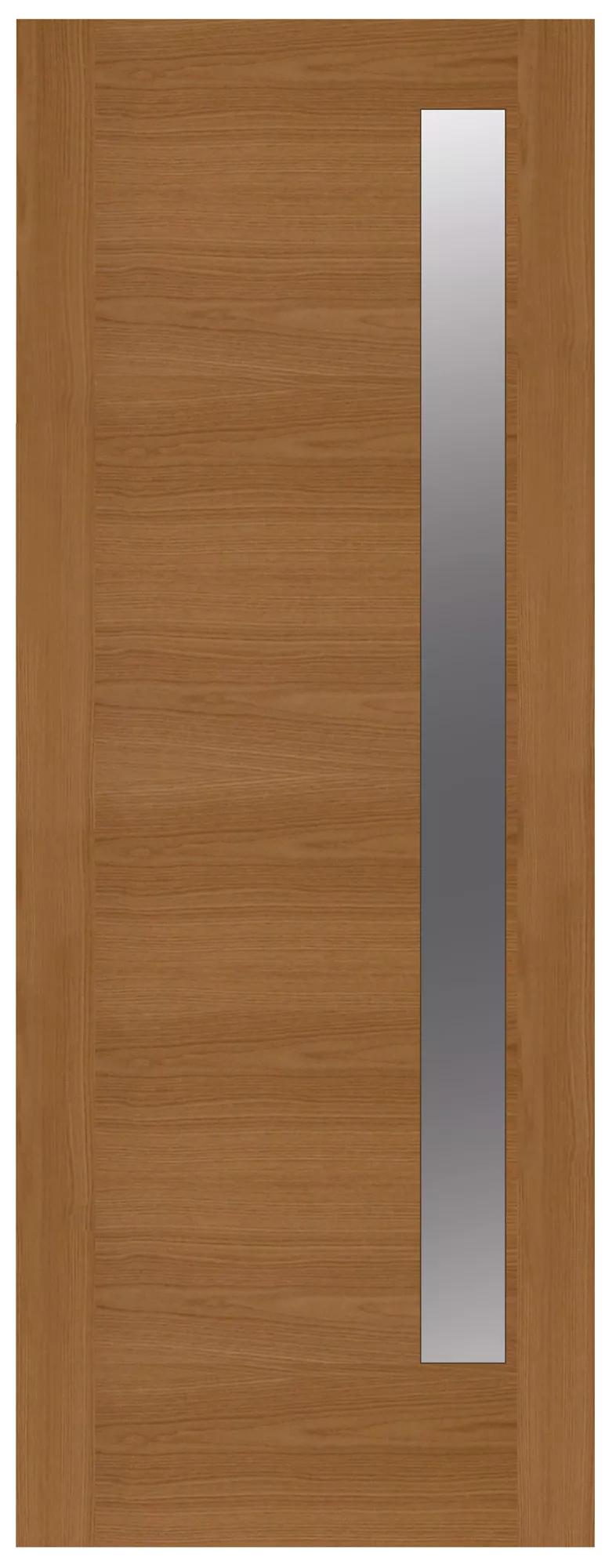 Frosted Glazed White Oak Veneer External Front Door, (H)2032mm (W)813mm 3 Frosted Glazed White Oak Veneer External Front Door, (H)2032mm (W)813mm