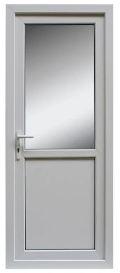 Frosted Glazed White Right-hand External Back Door Set, (H)2055mm (W)840mm