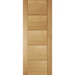 Fully Finished Linear Contemporary White Oak Veneer Internal Door, (H)1981mm (W)610mm (T)35mm