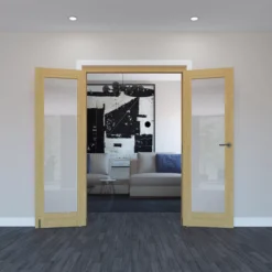 Geom 1 Lite Clear Glazed Oak Internal Patio Door Set, (H)2017mm (W)1293mm 7 Geom 1 Lite Clear Glazed Oak Internal Patio Door Set, (H)2017mm (W)1293mm -WoodDepot Shop geom 1 lite clear glazed oak internal patio door set h 2017mm w 1293mm5059340248493 01i