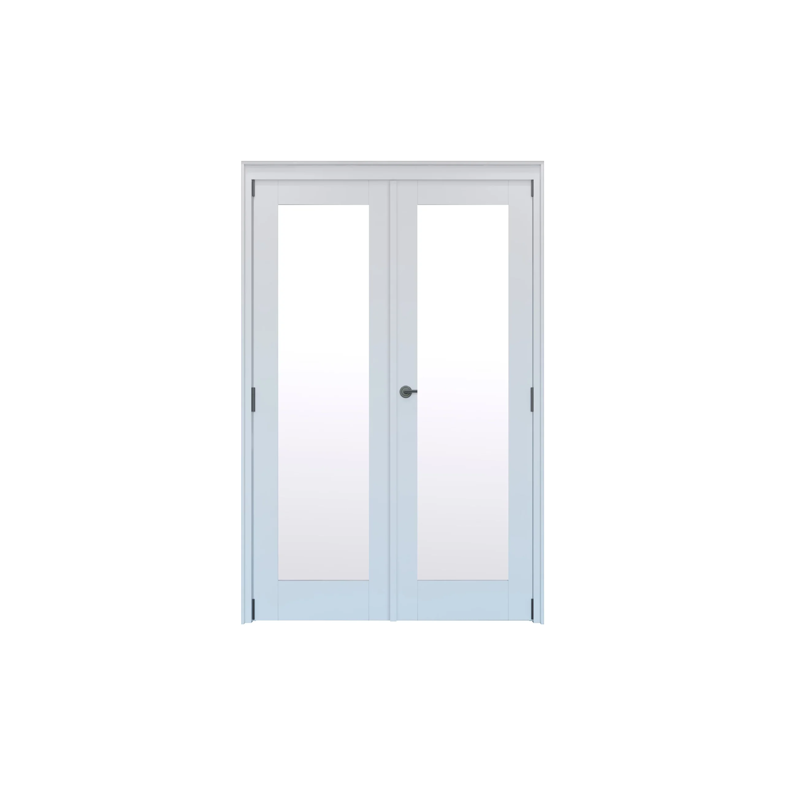 Geom 1 Lite Clear Glazed Pre-painted White Softwood Internal Patio Door Set, (H)2017mm (W)1445mm 3 Geom 1 Lite Clear Glazed Pre-painted White Softwood Internal Patio Door Set, (H)2017mm (W)1445mm