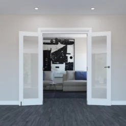 Geom 1 Lite Clear Glazed Pre-painted White Softwood Internal Patio Door Set, (H)2017mm (W)1445mm 7 Geom 1 Lite Clear Glazed Pre-painted White Softwood Internal Patio Door Set, (H)2017mm (W)1445mm -WoodDepot Shop geom 1 lite clear glazed pre painted white softwood internal patio door set h 2017mm w 1445mm5059340248608 01i