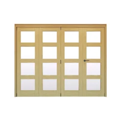 Geom 4 Lite Clear Glazed Oak Internal Bi-fold Door Set, (H)2060mm (W)2821mm