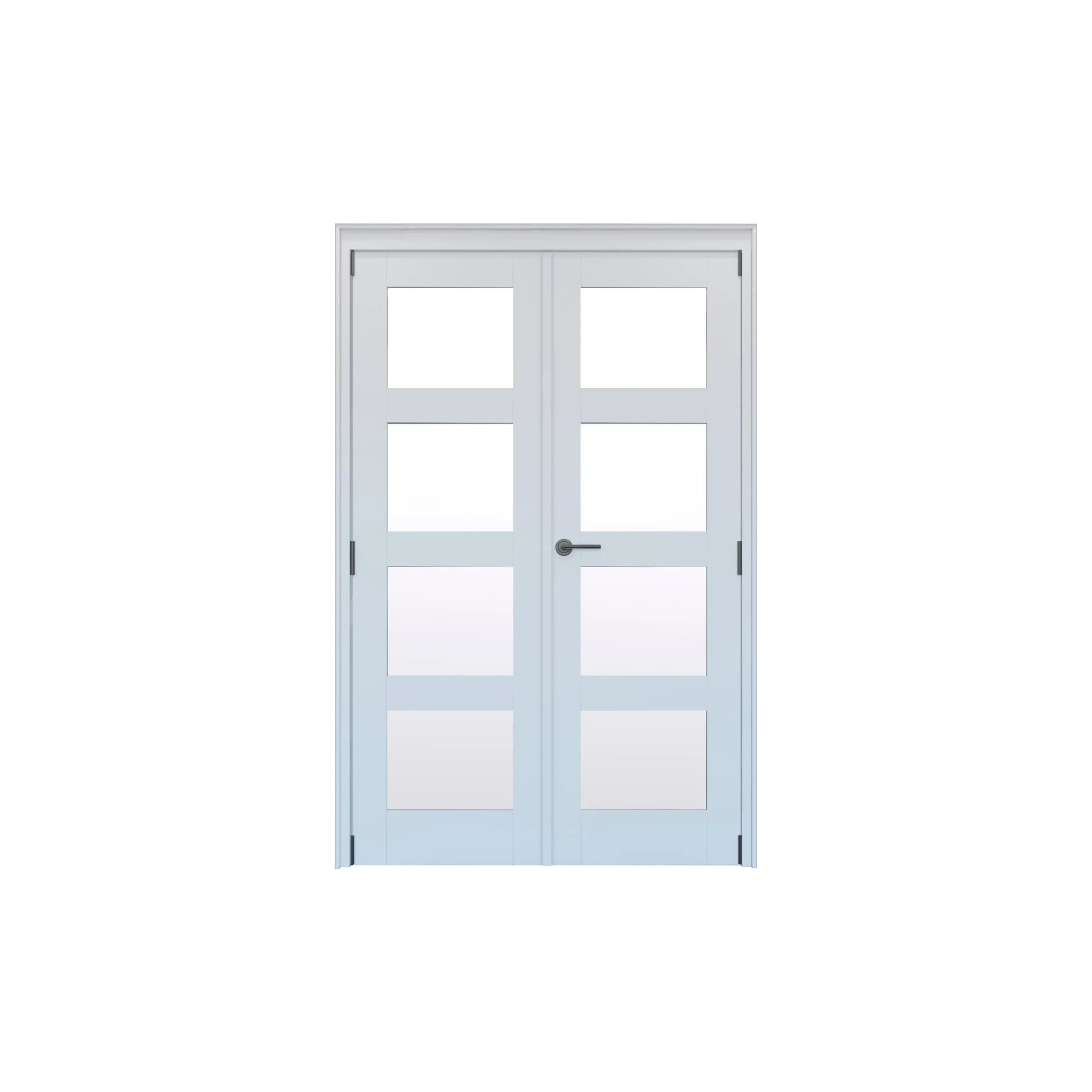 Geom 4 Lite Clear Glazed Pre-painted White Softwood Internal Patio Door Set, (H)2017mm (W)1445mm 3 Geom 4 Lite Clear Glazed Pre-painted White Softwood Internal Patio Door Set, (H)2017mm (W)1445mm