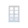 Geom 4 Lite Clear Glazed Pre-painted White Softwood Internal Patio Door Set, (H)2017mm (W)1597mm