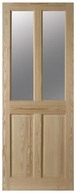 Geom 4 Panel Glazed Internal Door, (H)2032mm (W)813mm (T)35mm