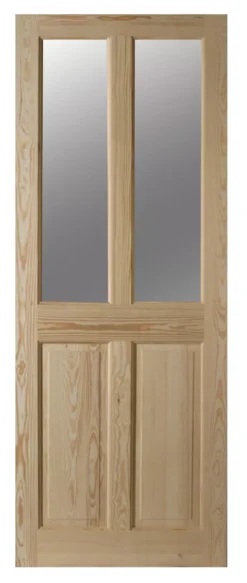 Geom 4 Panel Glazed Internal Door, (H)2040mm (W)826mm (T)40mm