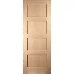 Geom 4 Panel Shaker White Internal Door, (H)2040mm (W)826mm (T)40mm