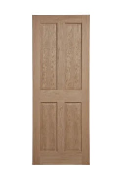 Geom 4 Panel Unglazed Veneered Oak Veneer Internal Door, (H)2040mm (W)726mm (T)40mm