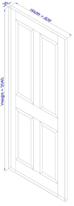 Geom 4 Panel Unglazed Veneered Oak Veneer Internal Door, (H)2040mm (W)726mm (T)40mm -WoodDepot Shop geom 4 panel unglazed veneered oak veneer internal door h 2040mm w 726mm t 40mm5059340236278 01t bq