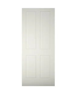 Geom 4 Panel White External Front Door, (H)1981mm (W)838mm