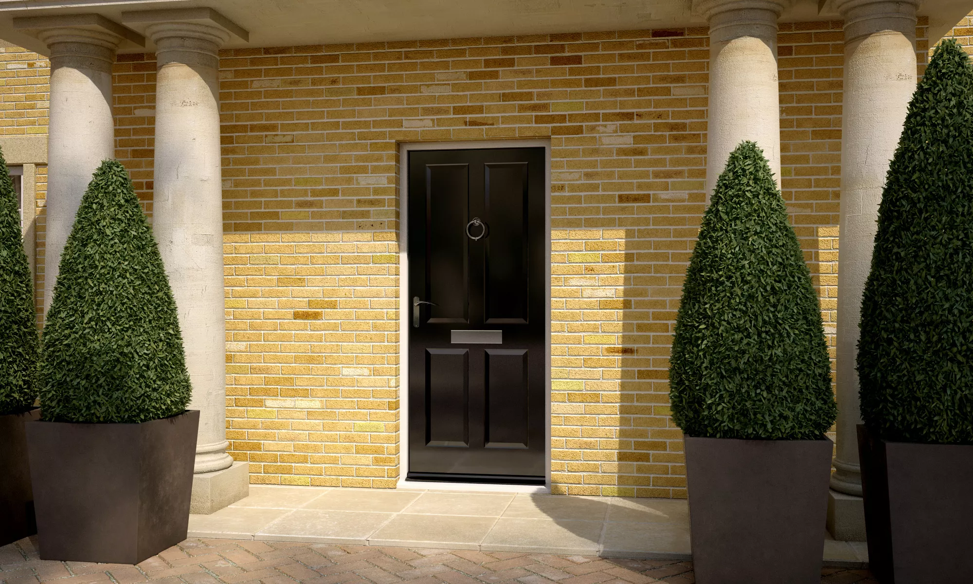 Geom 4 Panel White External Front Door, (H)1981mm (W)838mm 4 Geom 4 Panel White External Front Door, (H)1981mm (W)838mm - Image 2