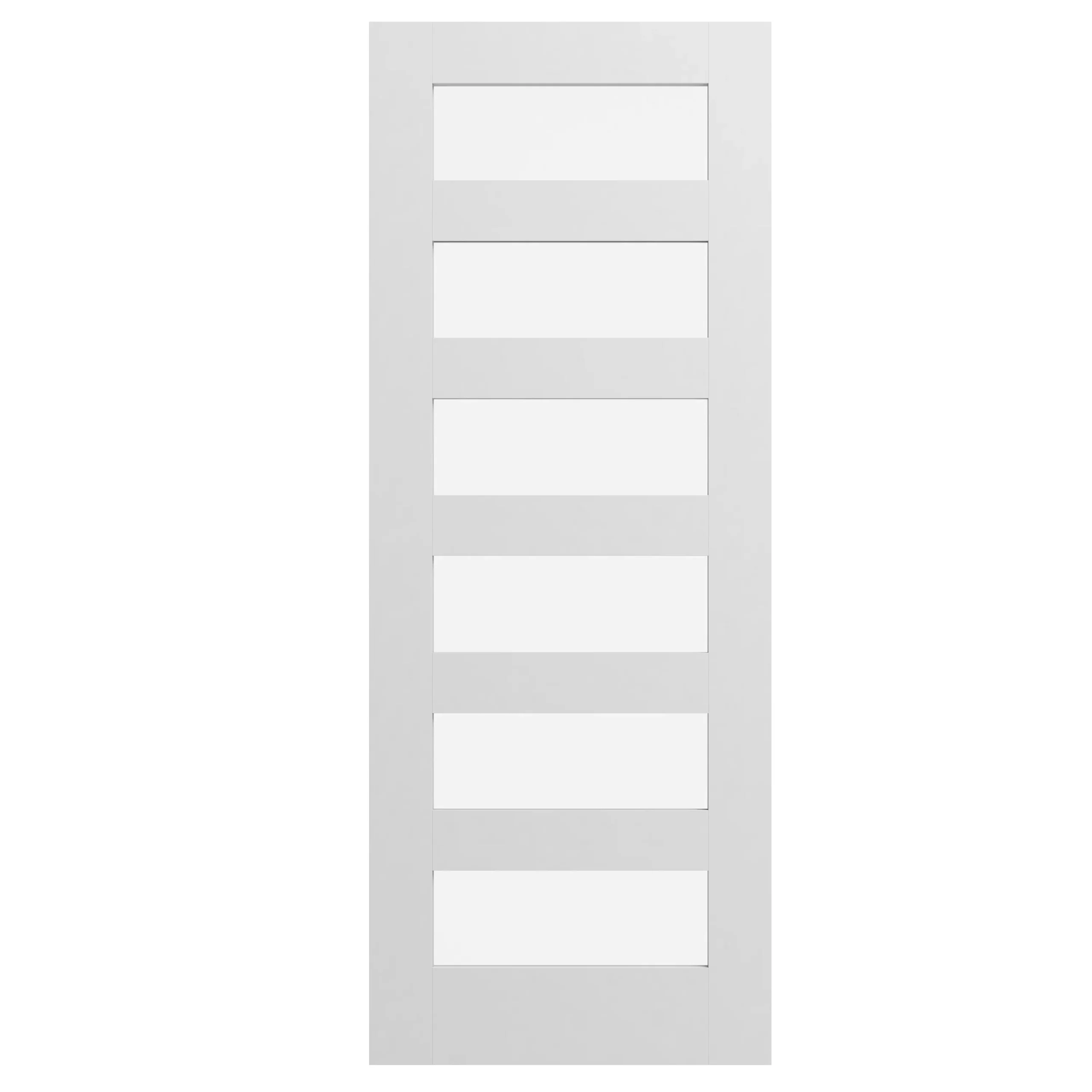 Geom 6 Lite Clear Glazed Shaker White Internal Door, (H)2040mm (W)826mm (T)40mm 3 Geom 6 Lite Clear Glazed Shaker White Internal Door, (H)2040mm (W)826mm (T)40mm